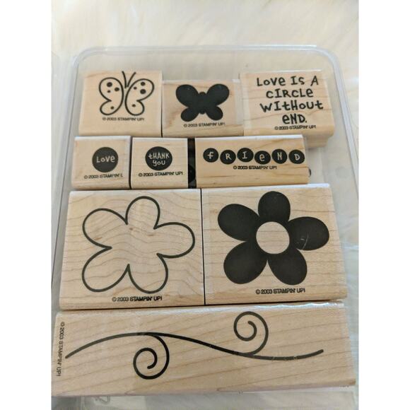 STAMPIN' UP! Love Without End Wooden Stamp Set of 9 Two Step - Picture 1 of 7